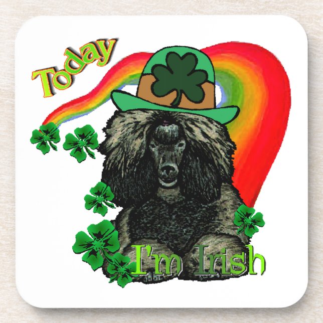 Poodle St Patricks Day Coaster (Front)