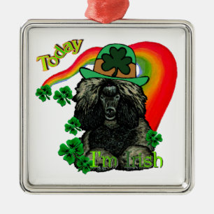 Poodle St Patricks Day Metal Tree Decoration