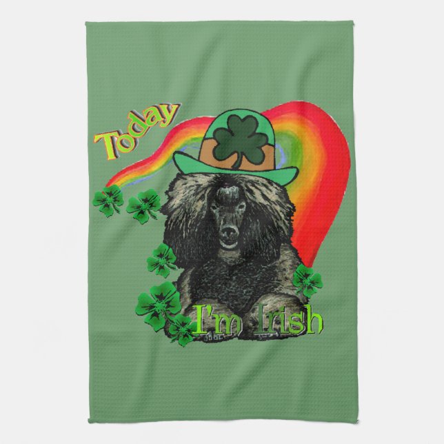 Poodle St Patricks Day Tea Towel (Vertical)