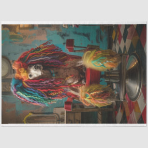 Poodle Standard Hair Dreadlocks Decoupage, Tissue Paper
