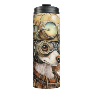 Poodle Steampunk Dog Thermal Tumbler