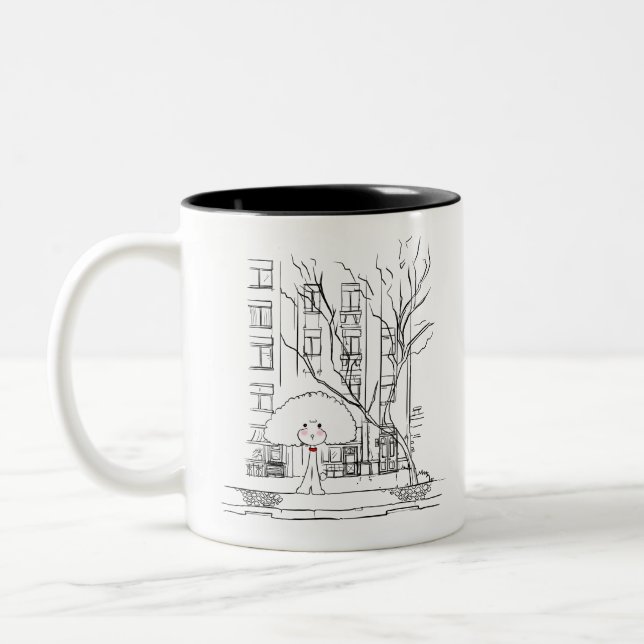 Poodle Street Two-Tone Coffee Mug (Left)