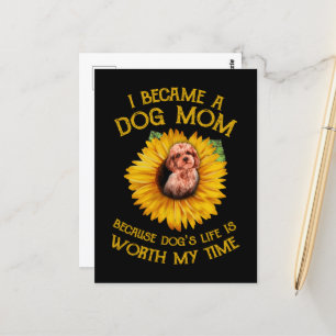 Poodle Sunflower Because Dog's Life Worth My Time Postcard