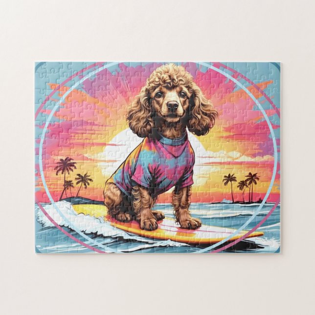 Poodle Surfing Jigsaw Puzzle (Horizontal)