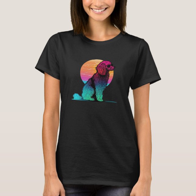 Poodle Synthwave 80s Retrowave Aesthetic T-Shirt (Front)