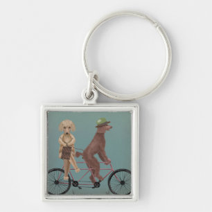 Poodle Tandem Key Ring