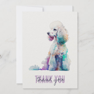Poodle Thank You Card