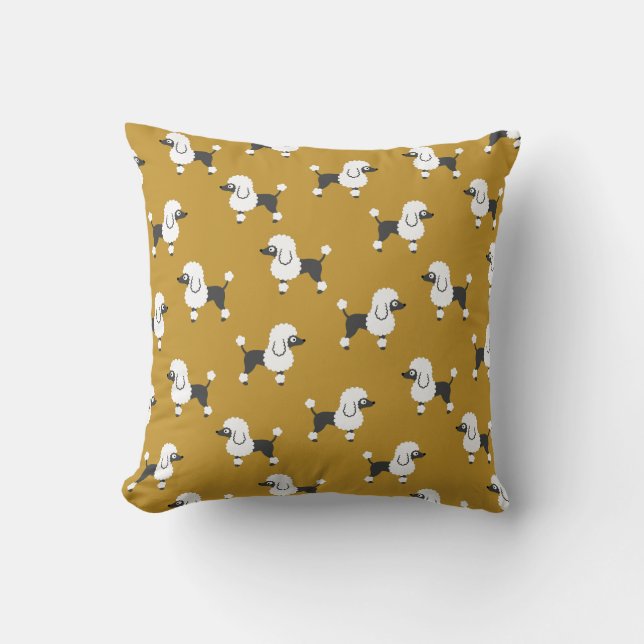 Poodle Throw Pillow (Front)