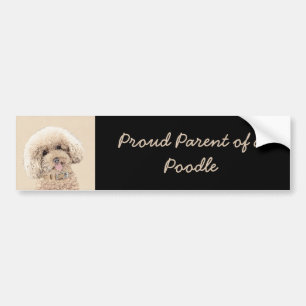 Poodle (Toy, Miniature) Painting Original Dog Art Bumper Sticker