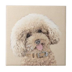 Poodle (Toy, Miniature) Painting Original Dog Art Ceramic Tile