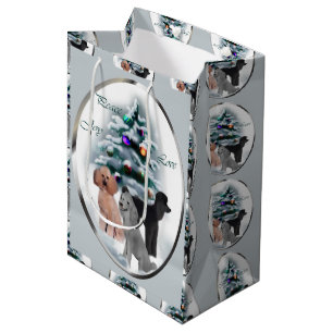 Poodle Trio Christmas Medium Gift Bag