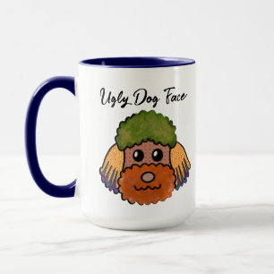 Poodle ugly dog face mug