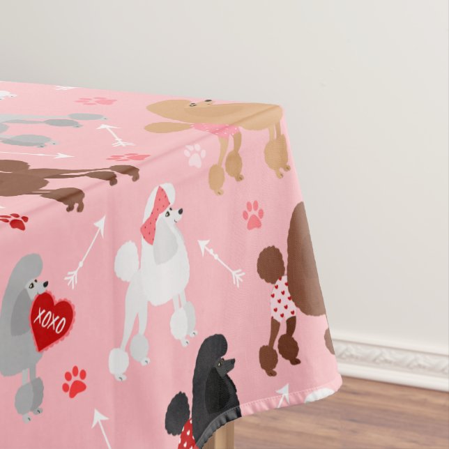 Poodle Valentine Pattern Tablecloth (In Situ)