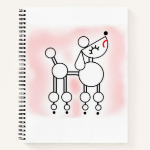 Poodle Vector Illustration, Poodle Spiral Notebook