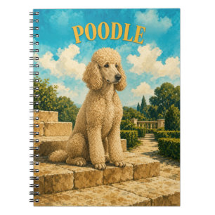 Poodle, Vintage Watercolor Dog Art Notebook