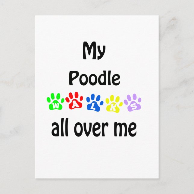 Poodle Walks Design Postcard (Front)