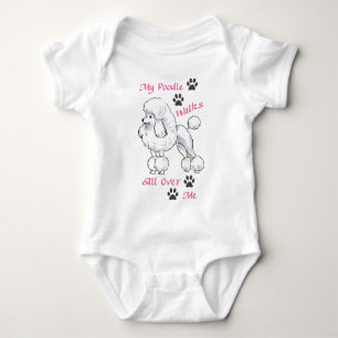 Poodle Walks Over Me Baby Bodysuit