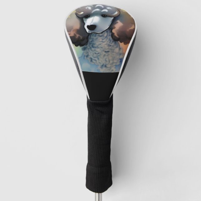 Poodle Watercolor Golf Head Cover (Front)