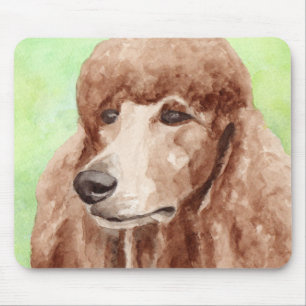 Poodle Watercolor Portrait Mouse Pad