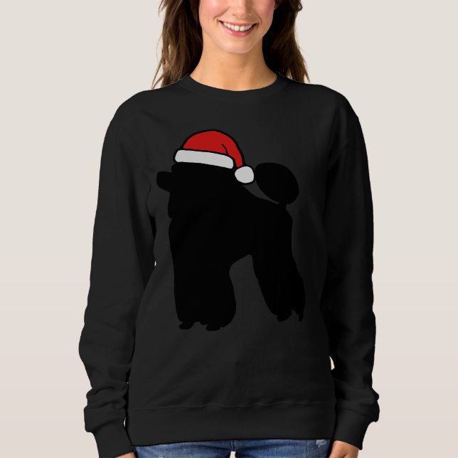 Poodle Wearing A Santa Hat Sweatshirt (Front)