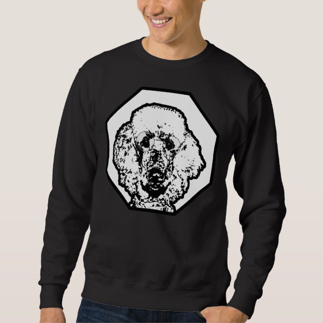 Poodle Wearing Glasses Smart Intellectual Dog Bree Sweatshirt (Front)