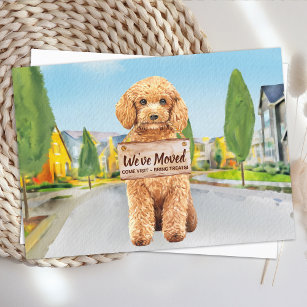 Poodle We've Moved New Address Cute Dog Moving Announcement