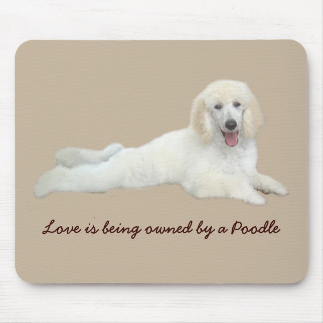 Poodle White Beautiful Mousepad (Front)