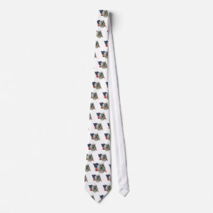 Poodle (white) Flag Tie