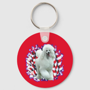 Poodle (white) Patriot Key Ring