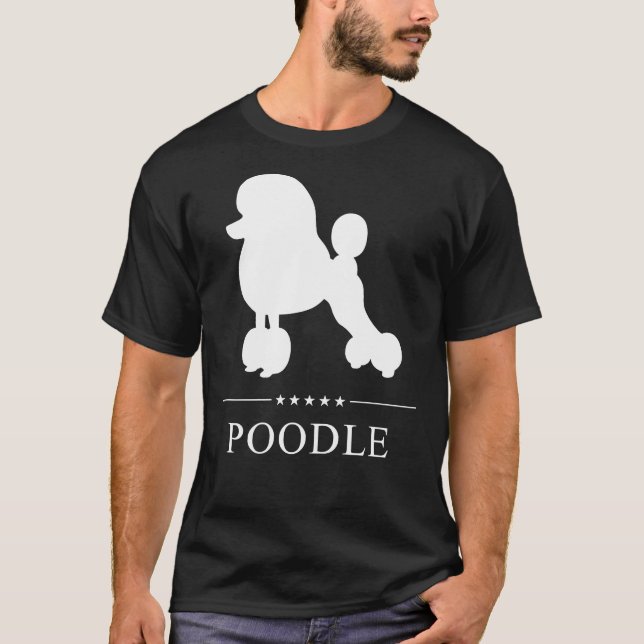 Poodle White Silhouette T-Shirt (Front)
