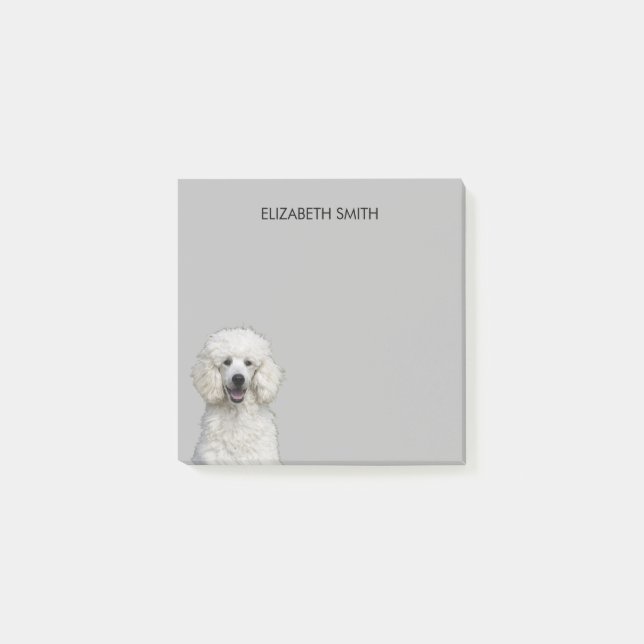 Poodle White Standard Dog Post-it Notes (Front)