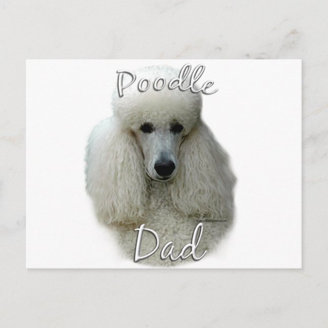 Poodle (wht) Dad 2 Postcard (Front)