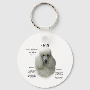 Poodle (wht) History Design Key Ring