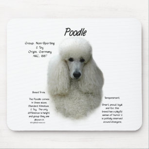 Poodle (wht) History Design Mouse Pad