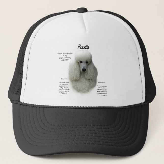 Poodle (wht) History Design Trucker Hat (Front)