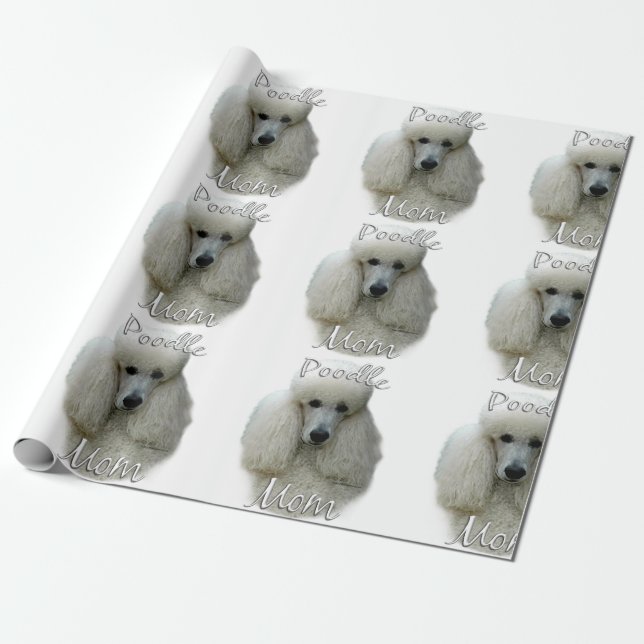 Poodle (wht) Mum 2 Wrapping Paper (Unrolled)