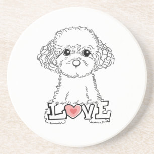 Poodle with Love Coaster