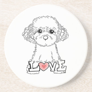 Poodle with Love Coaster
