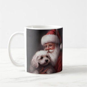 Poodle With Santa Claus Festive Christmas  Coffee Mug