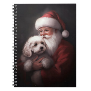 Poodle With Santa Claus Festive Christmas  Notebook