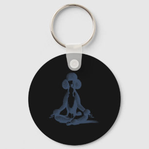 Poodle Yoga Lotus Meditate Standard Vintage Funny Key Ring