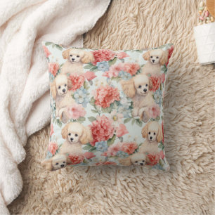 Poodles and Flowers  Cushion