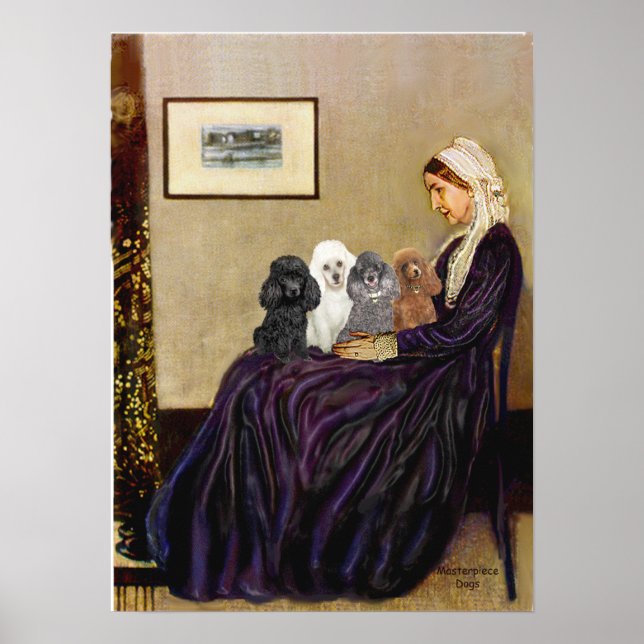 Poodles (four) - Whistlers Mother Poster (Front)
