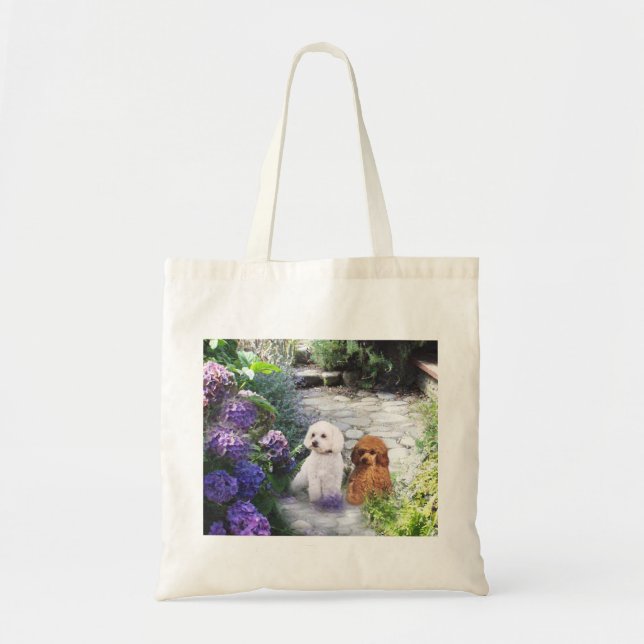 Poodles Hydrangea Tote Bag (Front)