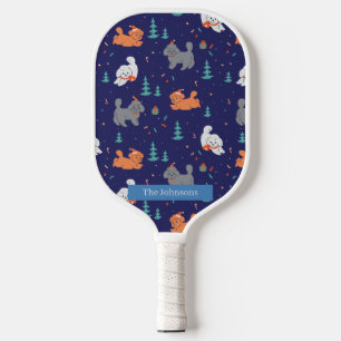Poodles Lovers Christmas Custom Name Pickleball Paddle