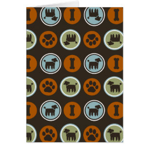 Poodles Pattern with Paw Prints and Dog Biscuits