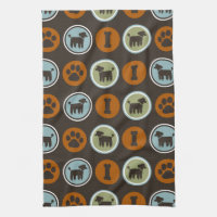 Poodles Pattern with Paw Prints and Dog Biscuits