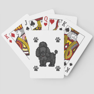 POODLES PLAYING  CARDS