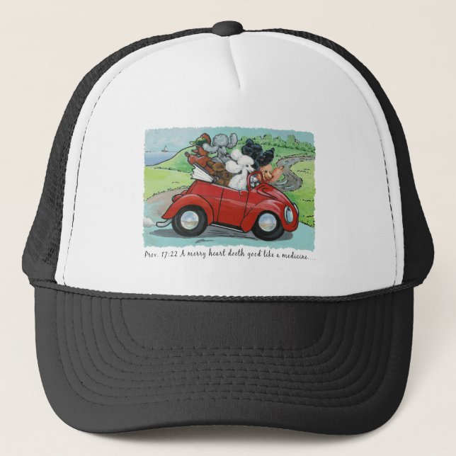 Poodles Vintage Convertible Scripture Hat Cap (Front)