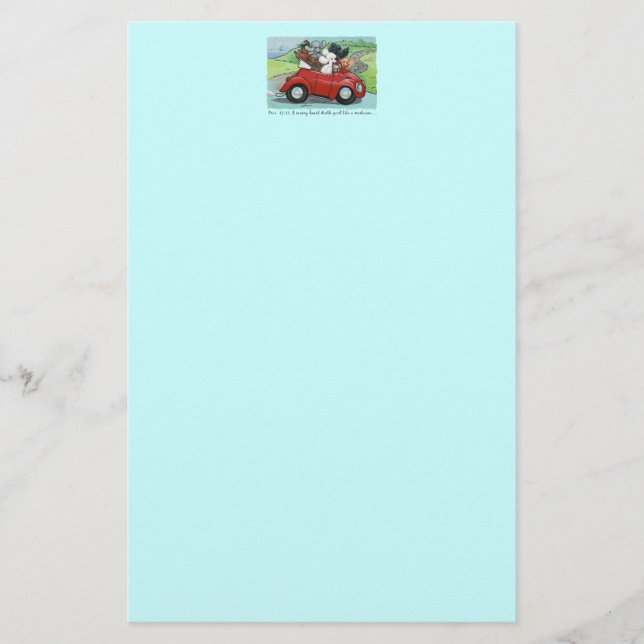 Poodles Vintage Convertible Scripture Stationery (Front)